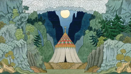 Sketch for the opera, “The Golden Cockerel”, by Nikolai Rimsky-Korsakov (1844-1908), 1909